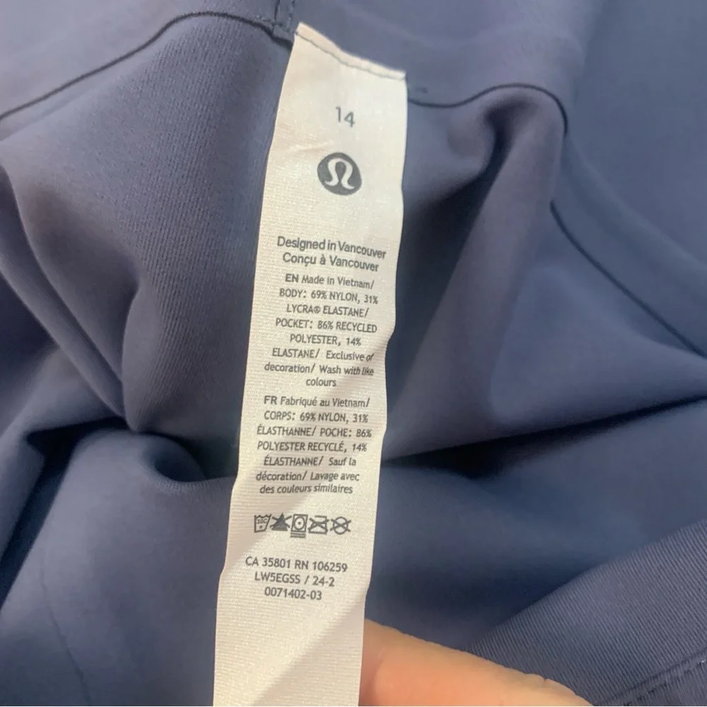 New Lululemon Pants Smooth Fit Pull On High Rise Pant Luxtreme Blue 14 Sade NWT! - Picture 9 of 16